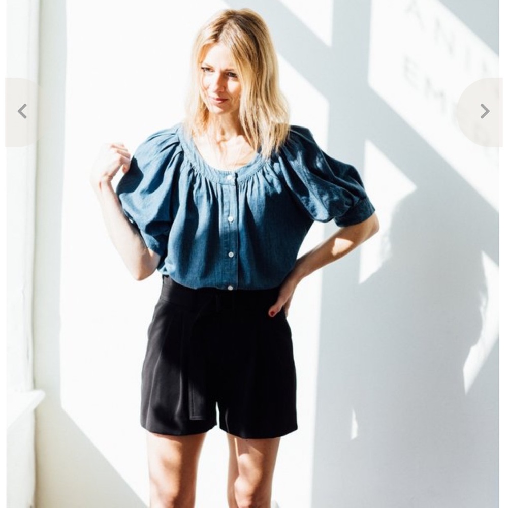 THE GREAT cotton button down blouse- 0